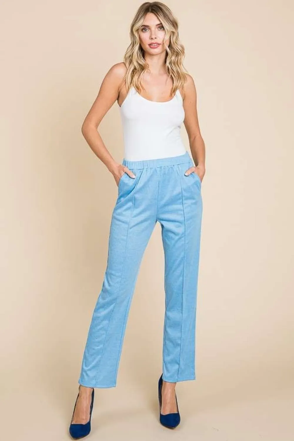 Culture Code Full Size Pin Tuck Detail Slim Pants sold by Charming Charlie product image thumbnail 4