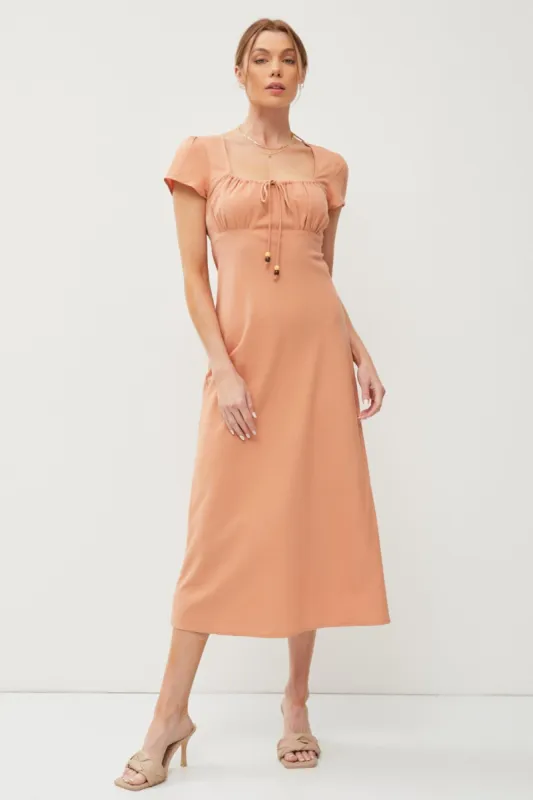 Be Cool Square Neck Short Sleeve Midi Dress sold by Charming Charlie