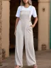 Tied Wide Leg Overalls with Pockets sold by Charming Charlie