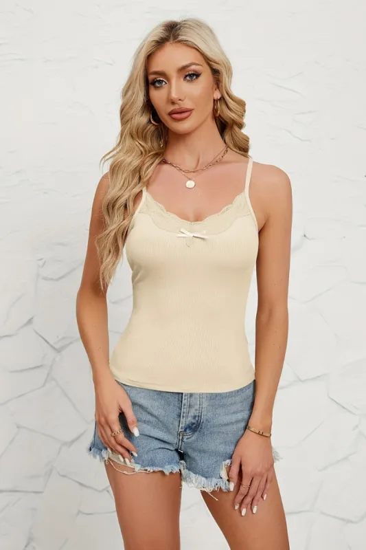 Lace Detail Scoop Neck Cami sold by Charming Charlie