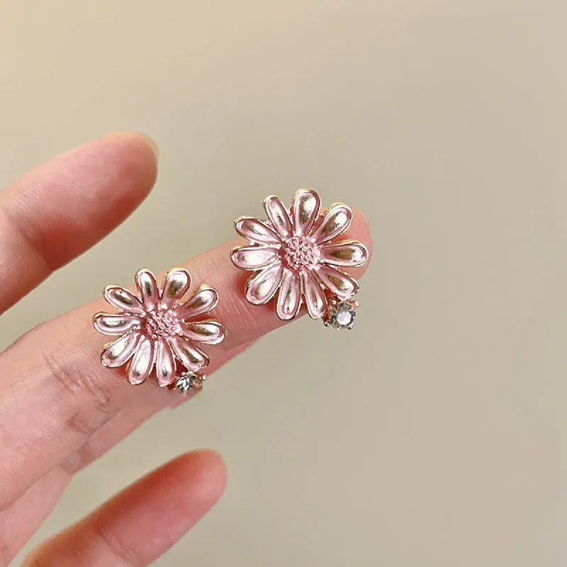 Alloy Drip Oil Flower Stud Earrings sold by Charming Charlie