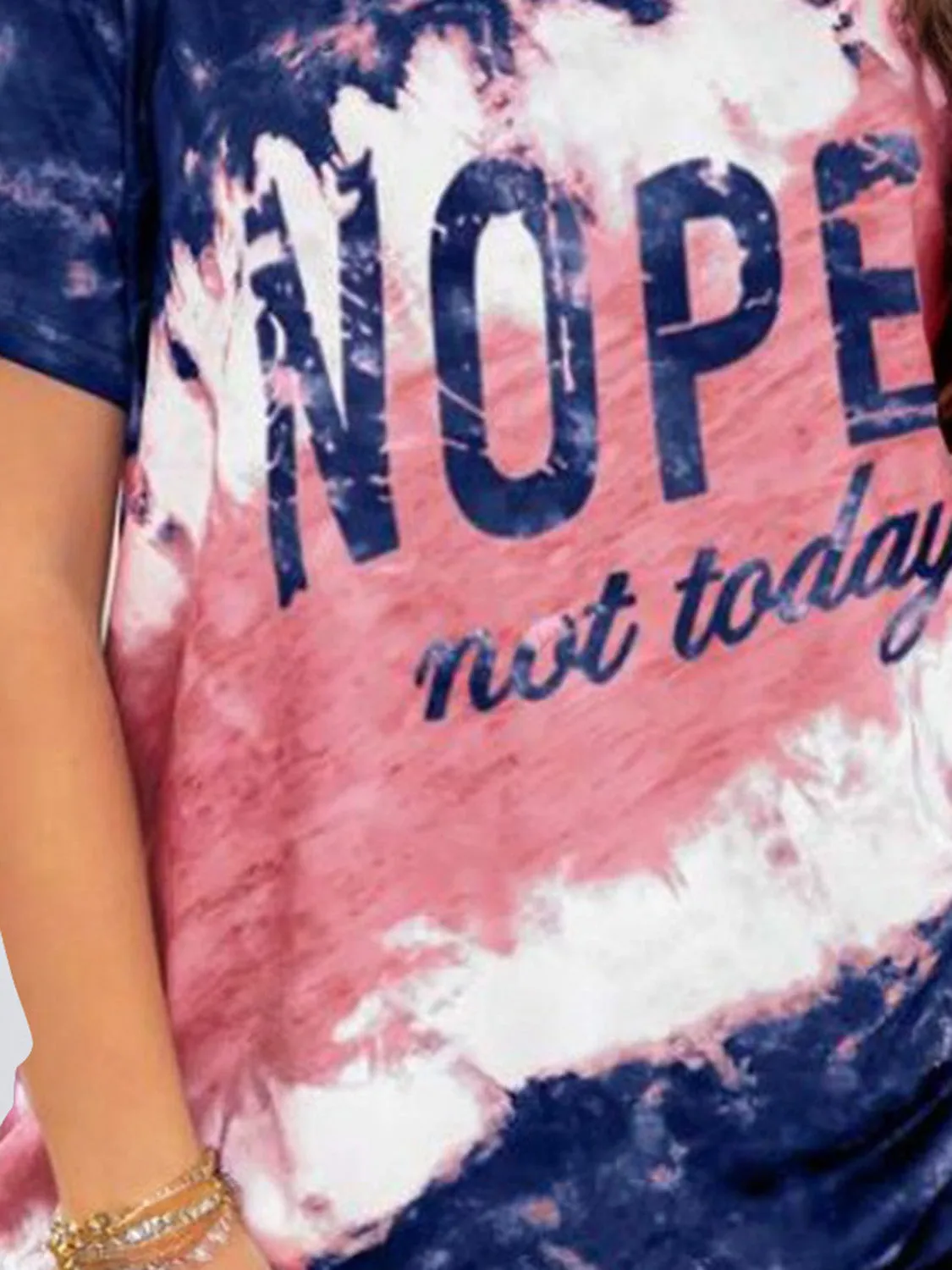 NOPE NOT TODAY Round Neck Short Sleeve T-Shirt sold by Charming Charlie product image thumbnail 3