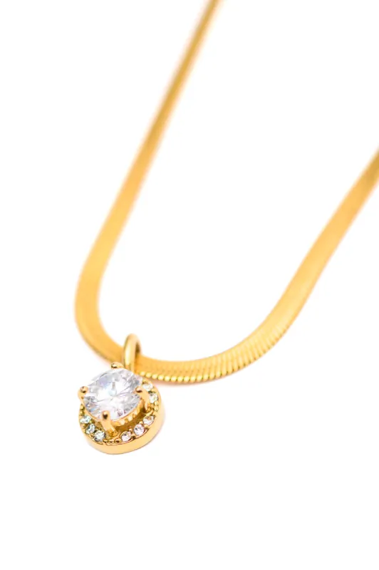 Here to Shine Gold Plated Necklace in White sold by Charming Charlie