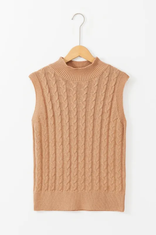 Cable-Knit Mock Neck Sweater Vest sold by Charming Charlie
