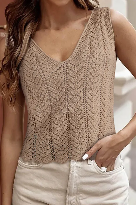 Openwork V-Neck knit Vest sold by Charming Charlie