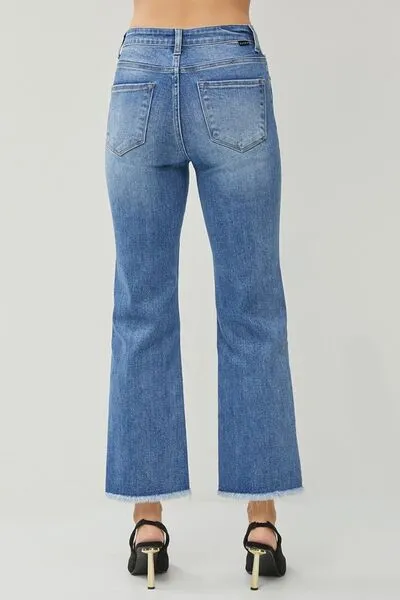 RISEN High Waist Raw Hem Slit Straight Jeans sold by Charming Charlie product image thumbnail 2