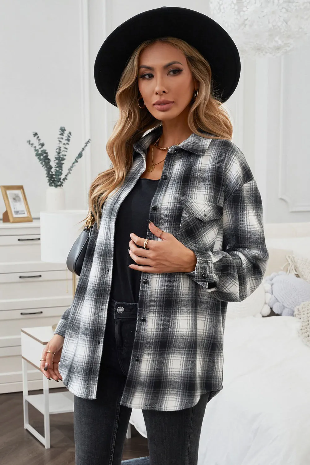 Plaid Button Up Long Sleeve Shirt sold by Charming Charlie product image thumbnail 2