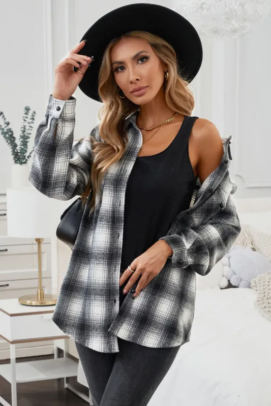 Plaid Button Up Long Sleeve Shirt sold by Charming Charlie