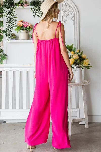 Veveret Pocketed Spaghetti Strap Wide Leg Jumpsuit sold by Charming Charlie product image thumbnail 2