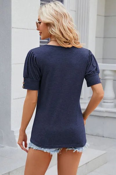 Round Neck Puff Sleeve T-Shirt sold by Charming Charlie product image thumbnail 2
