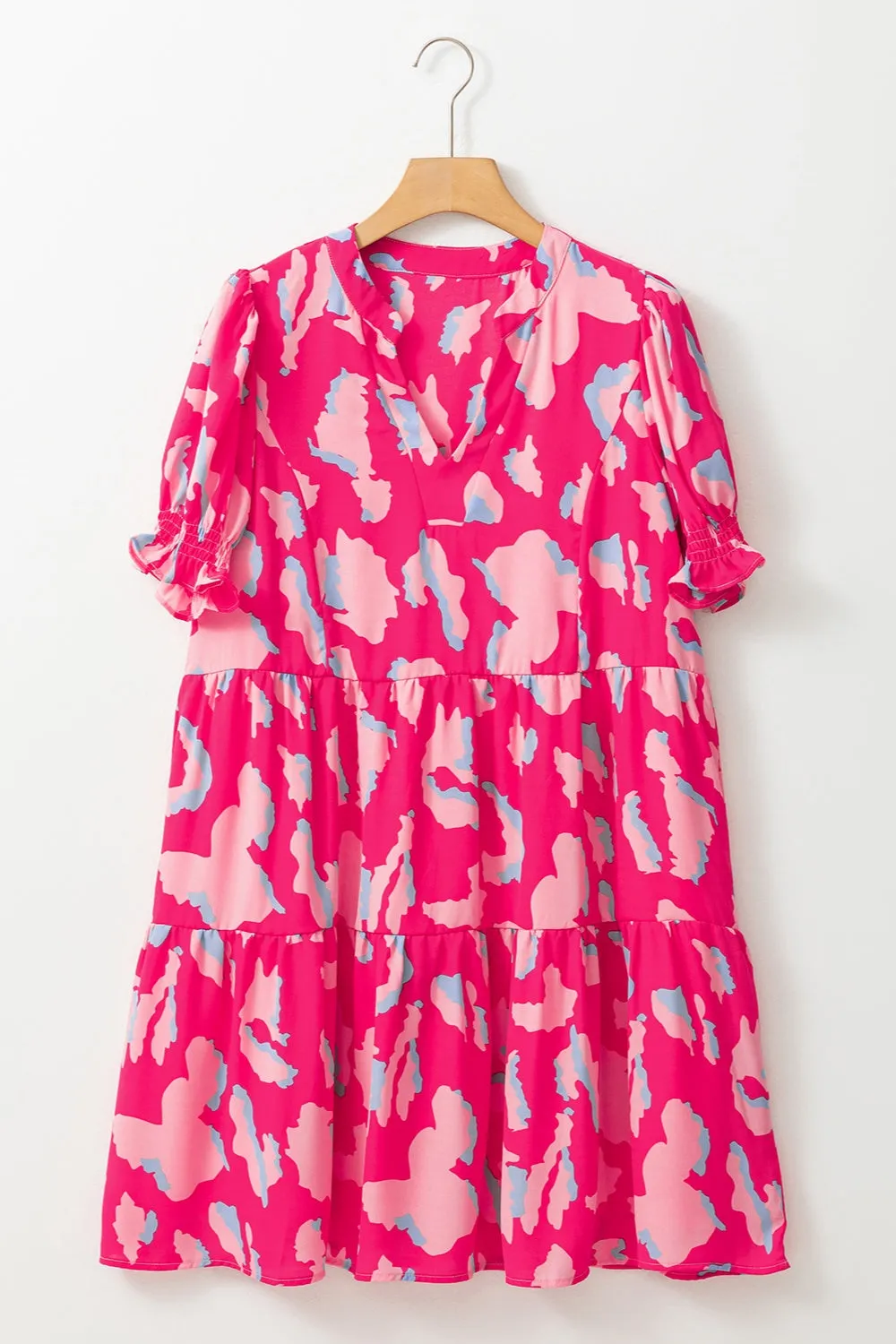 Ruffled Printed Short Sleeve Mini Dress sold by Charming Charlie
