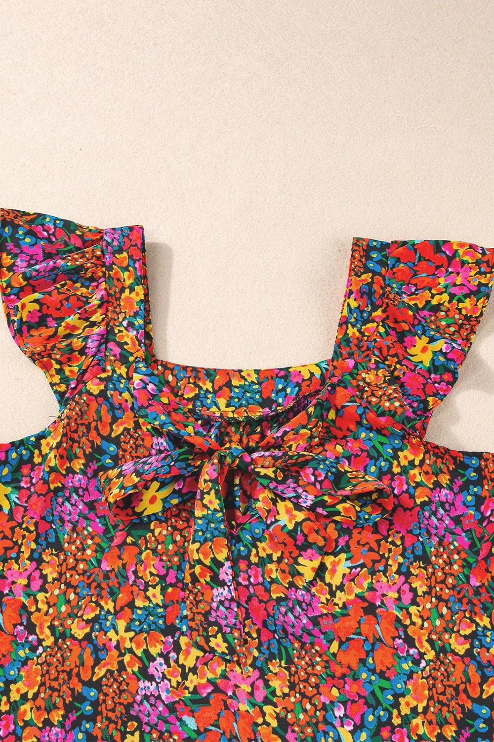 Tied Printed Square Neck Cap Sleeve Blouse sold by Charming Charlie product image thumbnail 4