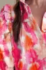 Frill Contrast Print Collared Neck Half Sleeve Shirt sold by Charming Charlie