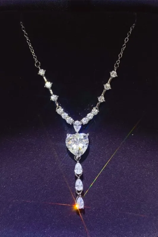 3 Carat Moissanite 925 Sterling Silver Drop Necklace sold by Charming Charlie
