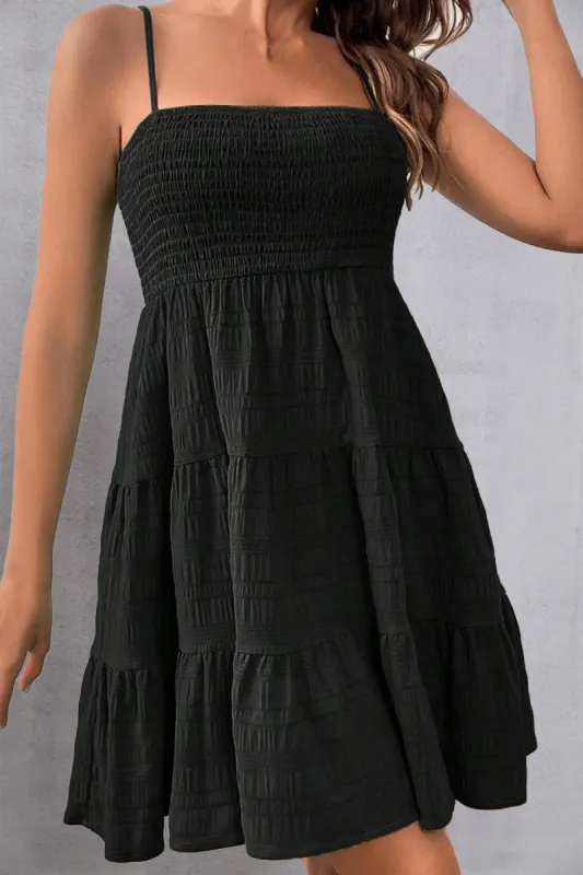 Smocked Square Neck Mini Cami Dress sold by Charming Charlie