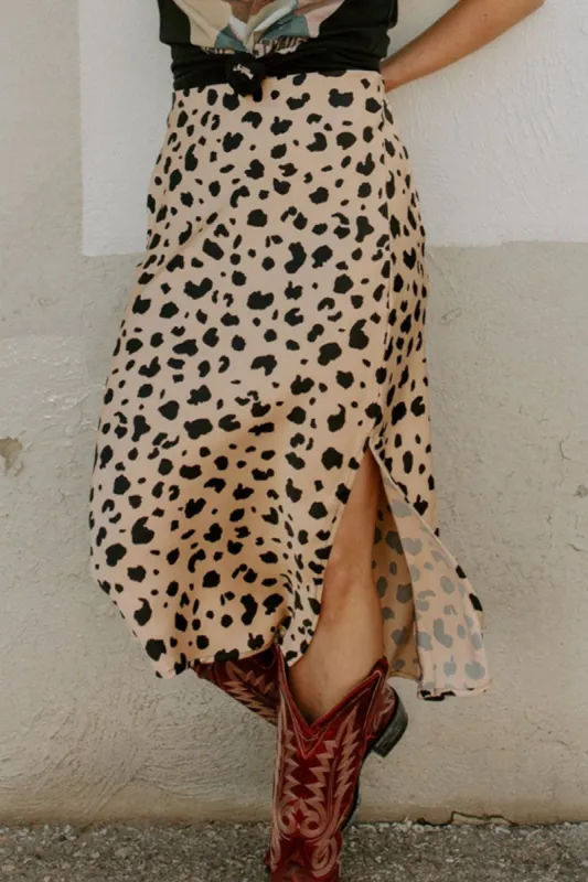 Slit Printed Midi Skirt sold by Charming Charlie