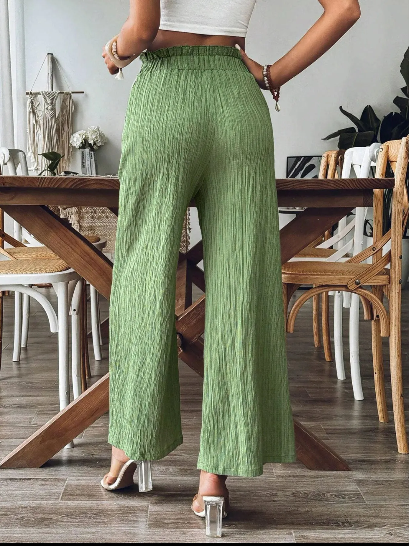 Pocketed Elastic Waist Wide Leg Pants sold by Charming Charlie product image thumbnail 2