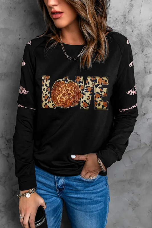 Sequin Leopard Long Sleeve Sweatshirt sold by Charming Charlie