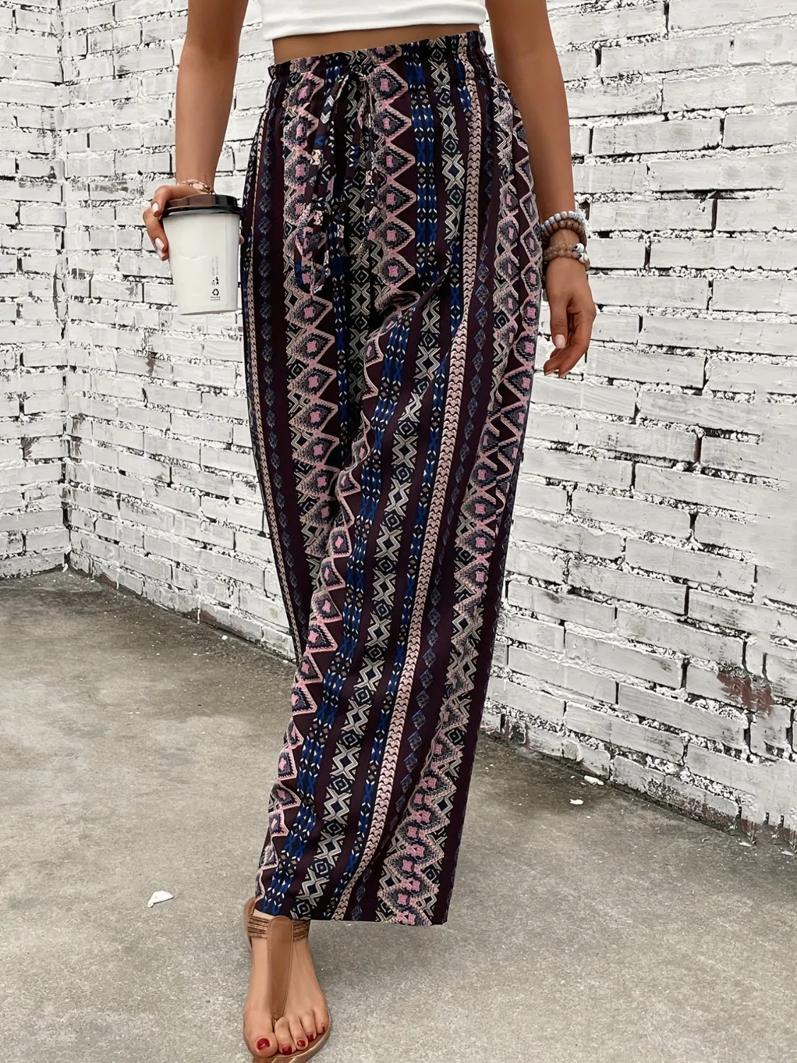 Printed High Waist Wide Leg Pants sold by Charming Charlie product image thumbnail 3