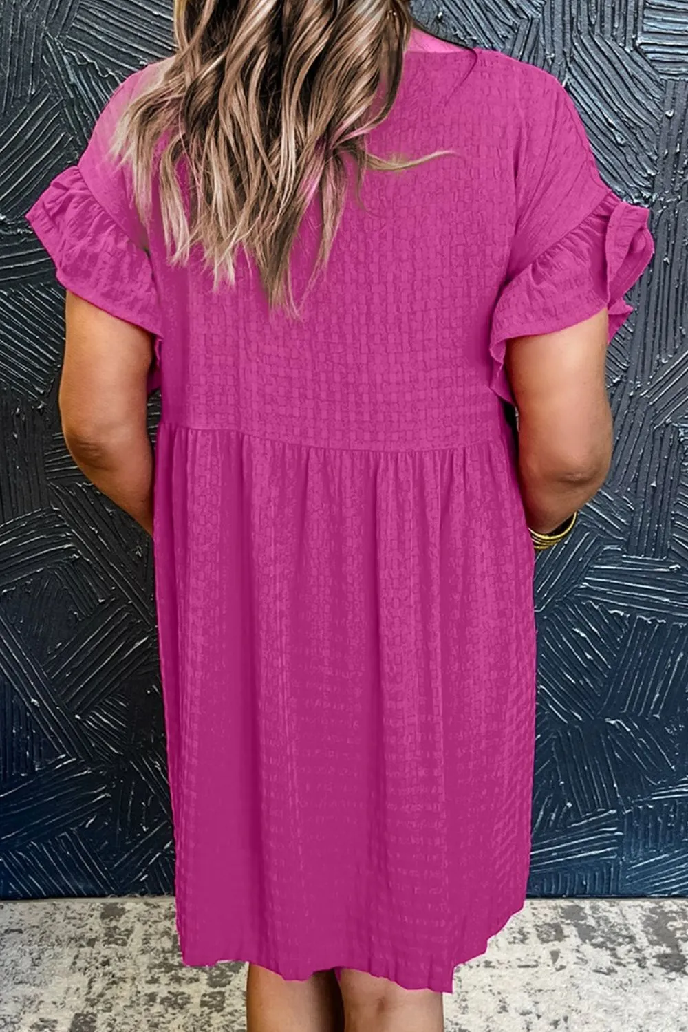 Round Neck Flounce Sleeve Mini Dress sold by Charming Charlie product image thumbnail 3