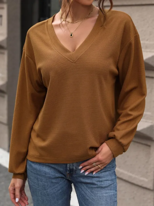 V-Neck Long Sleeve Top sold by Charming Charlie