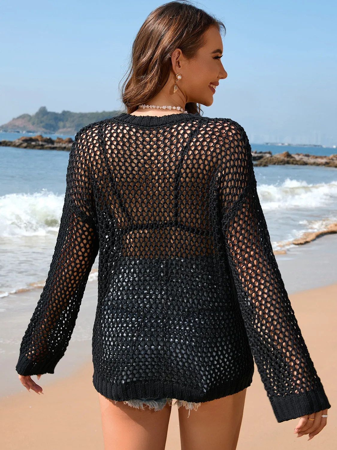 Heart Openwork Long Sleeve Cover-Up sold by Charming Charlie product image thumbnail 2