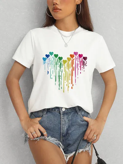 Heart Round Neck Short Sleeve T-Shirt sold by Charming Charlie product image thumbnail 3