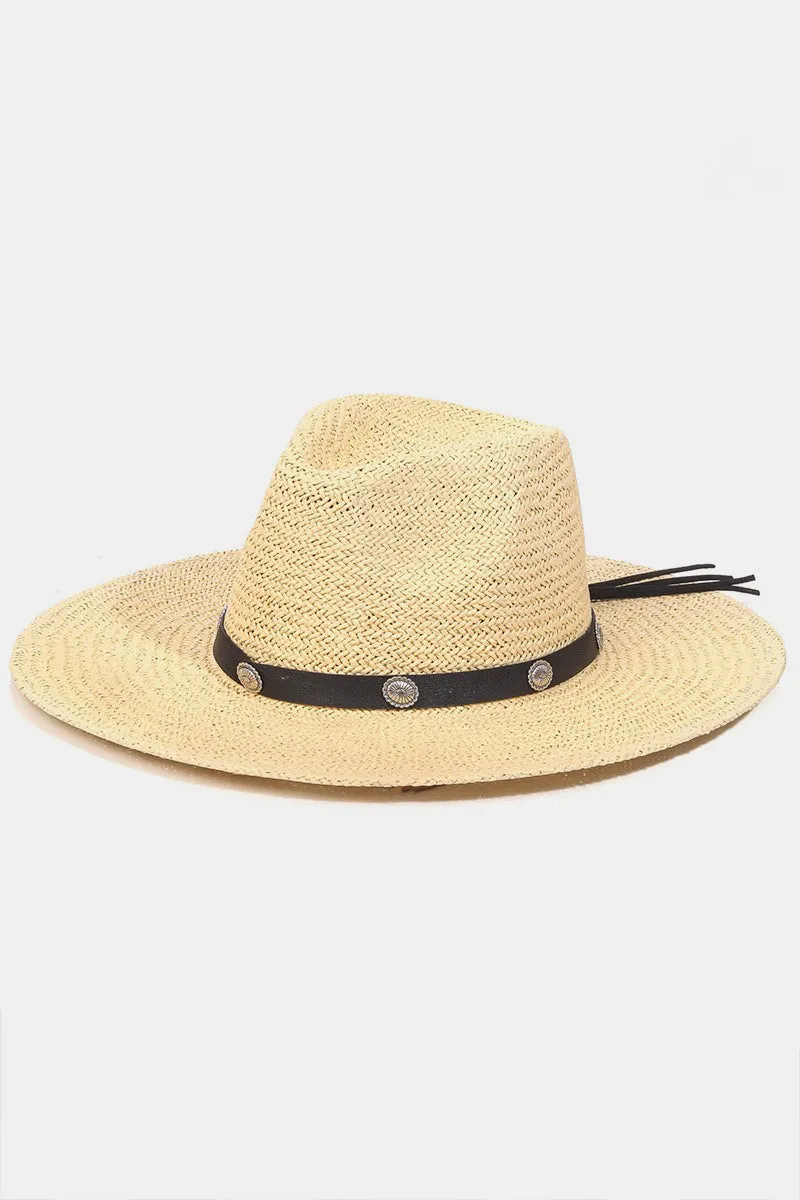 Fame Belt Strap Straw Hat sold by Charming Charlie