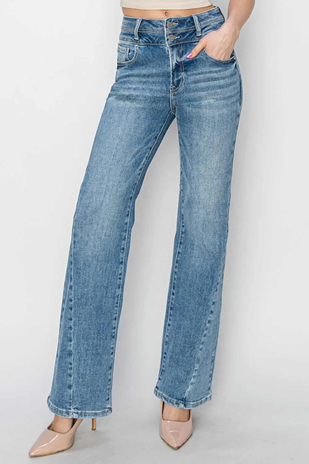 RISEN High Rise Ankle Straight Jeans sold by Charming Charlie