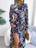 Tied Printed Long Sleeve Midi Dress sold by Charming Charlie