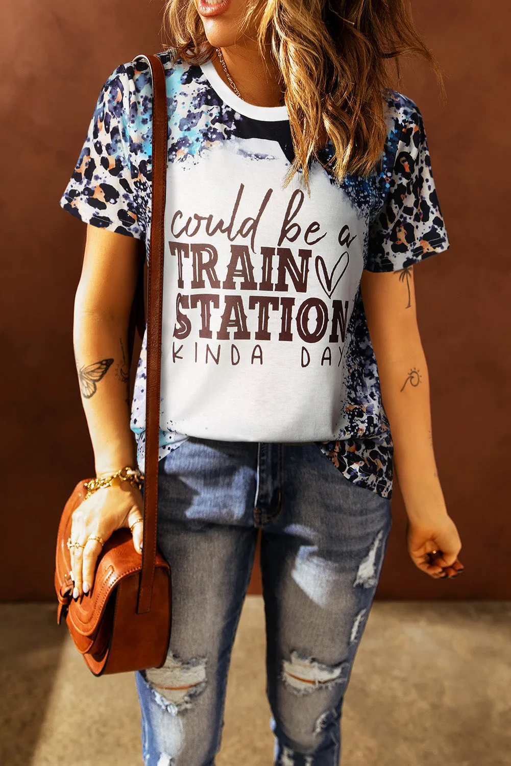 COULD BE A TRAIN STATION KINDA DAY Round Neck T-Shirt sold by Charming Charlie product image thumbnail 2