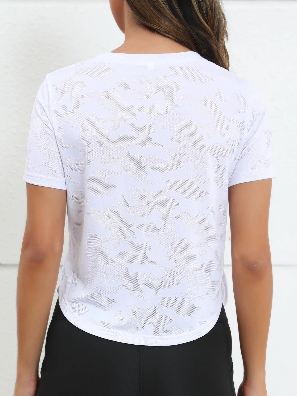 Camouflage Round Neck Short Sleeve T-Shirt sold by Charming Charlie product image thumbnail 2