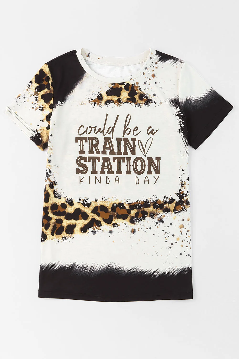 COULD BE A TRAIN STATION KINDA DAY Round Neck T-Shirt sold by Charming Charlie product image thumbnail 3