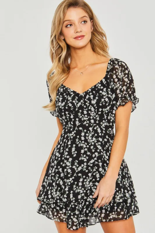 Love Tree Ditsy Floral Short Sleeve Romper sold by Charming Charlie