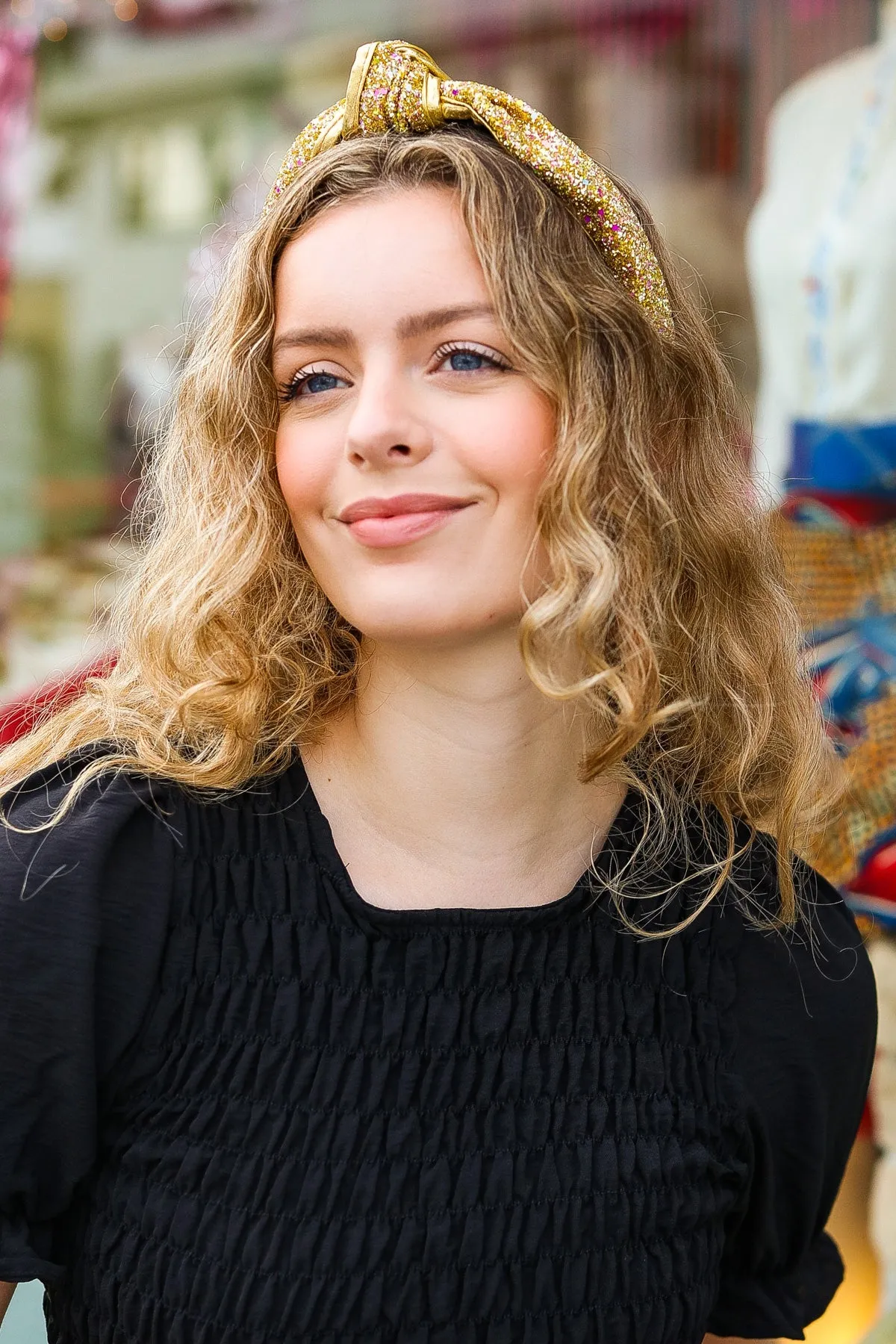 Gold Glitter Top Knot Headband sold by Charming Charlie product image thumbnail 3