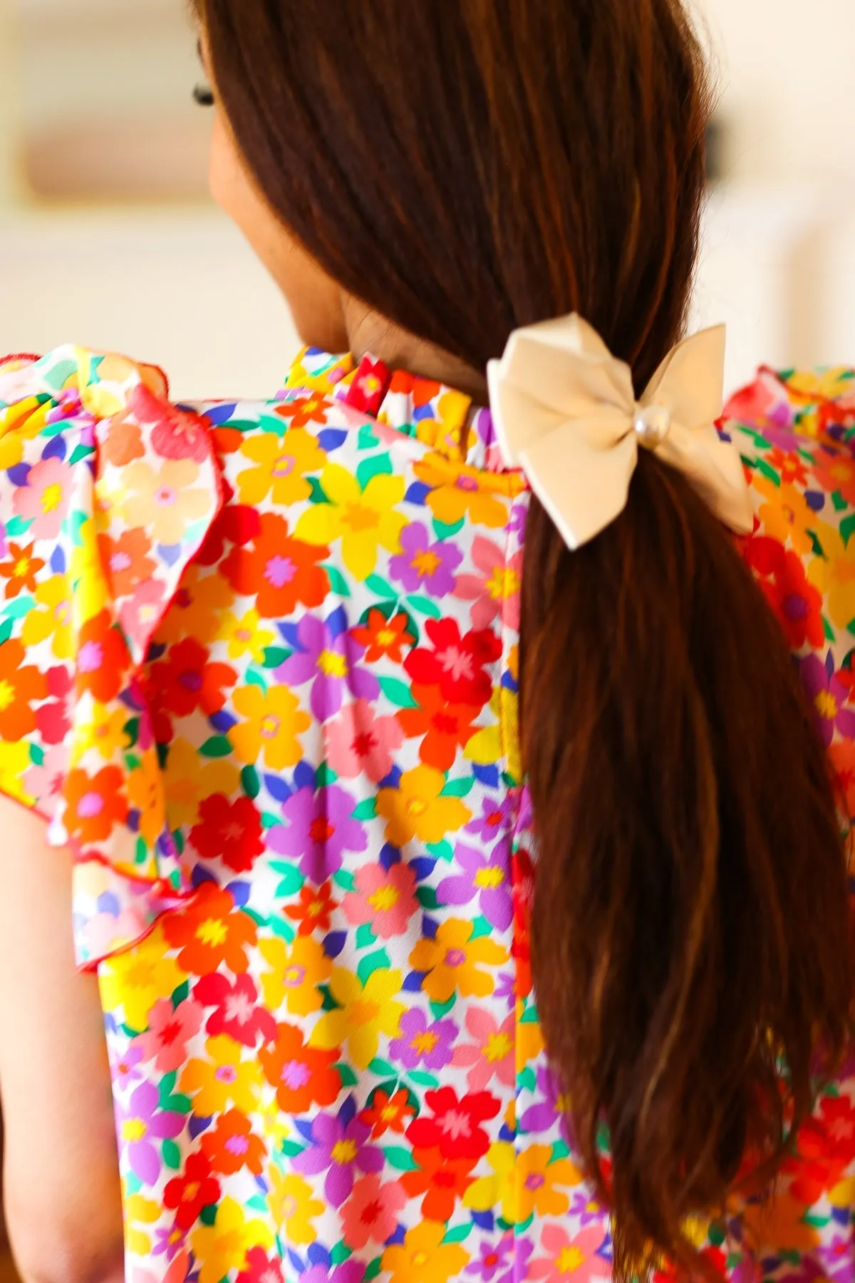 Ivory Satin Pearl Detail Coquette Bow sold by Charming Charlie product image thumbnail 3