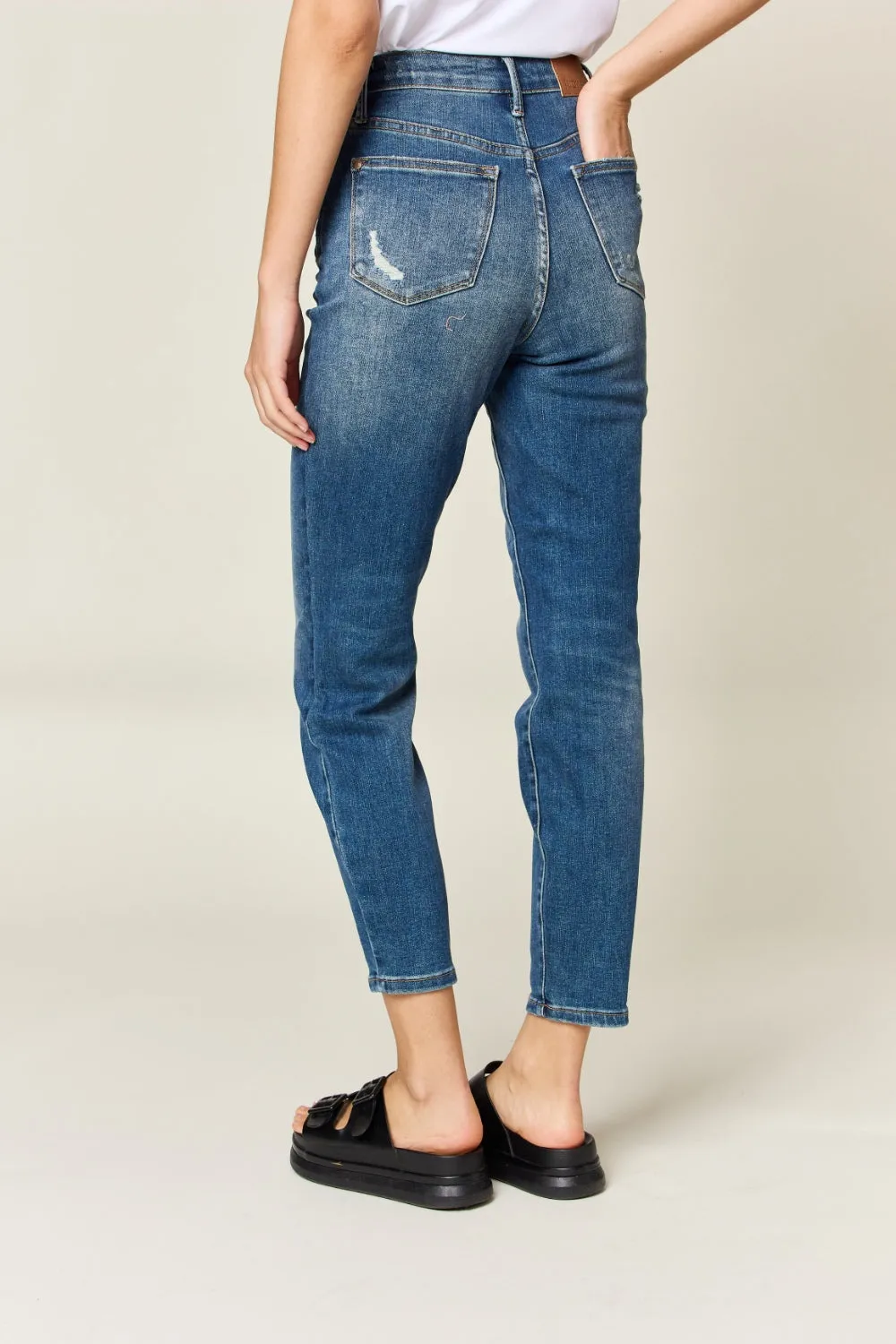 Judy Blue Full Size Tummy Control High Waist Slim Jeans sold by Charming Charlie product image thumbnail 2