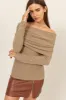 HYFVE Fuzzy Off Shoulder Textured Knit Top sold by Charming Charlie