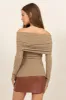 HYFVE Fuzzy Off Shoulder Textured Knit Top sold by Charming Charlie
