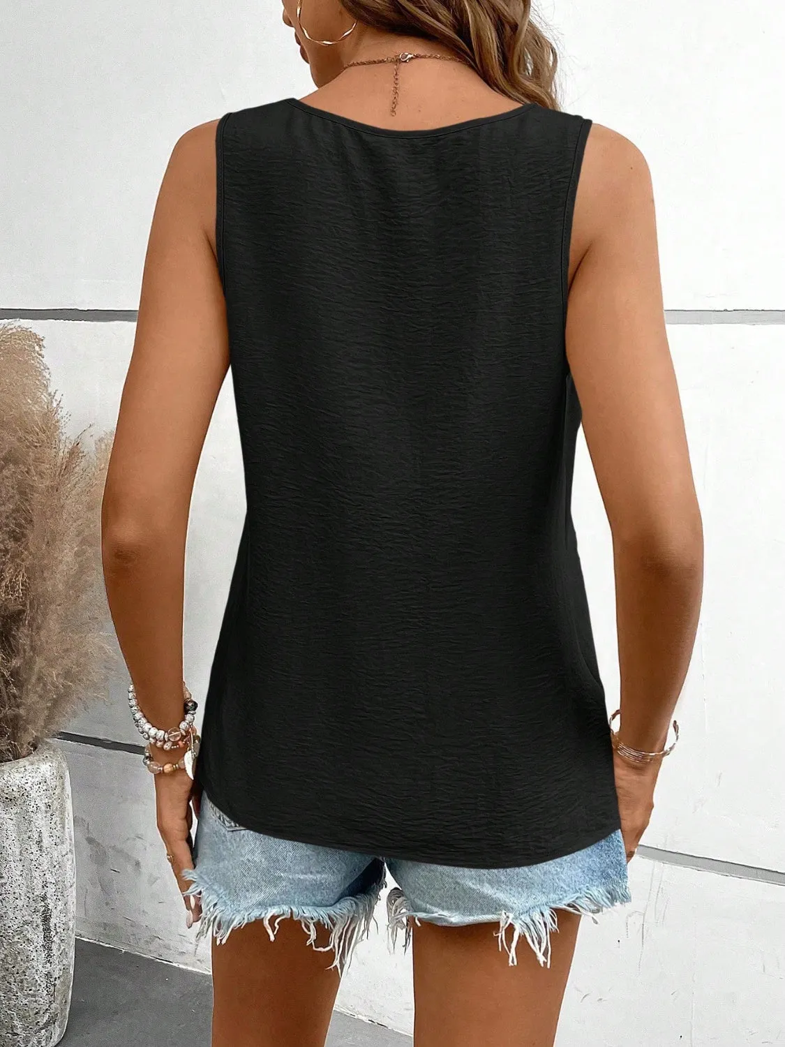 Ruched V-Neck Wide Strap Tank sold by Charming Charlie product image thumbnail 5