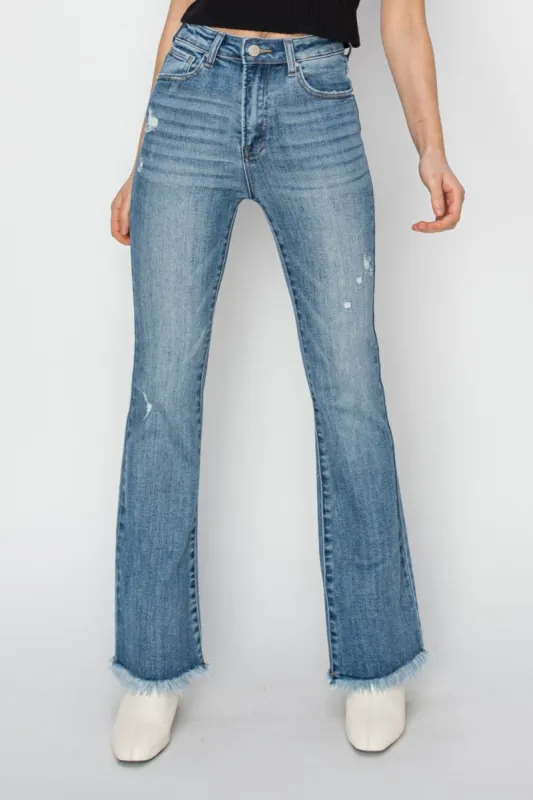 RISEN High Rise Frayed Hem Bootcut Jeans sold by Charming Charlie