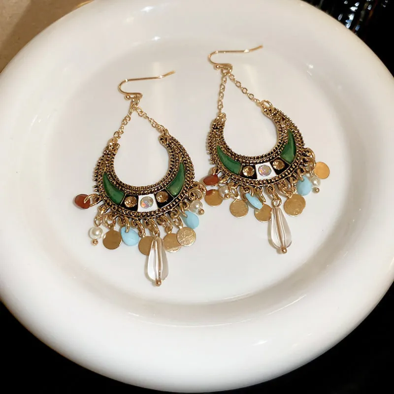 Rhinestone Resin Alloy Dangle Earrings sold by Charming Charlie