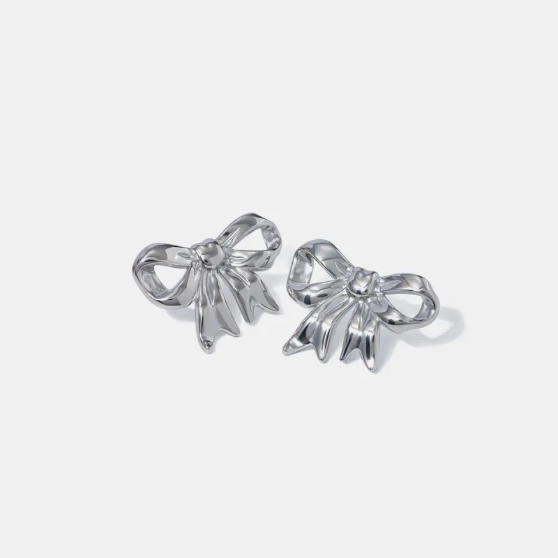 Stainless Steel Bow Stud Earrings sold by Charming Charlie