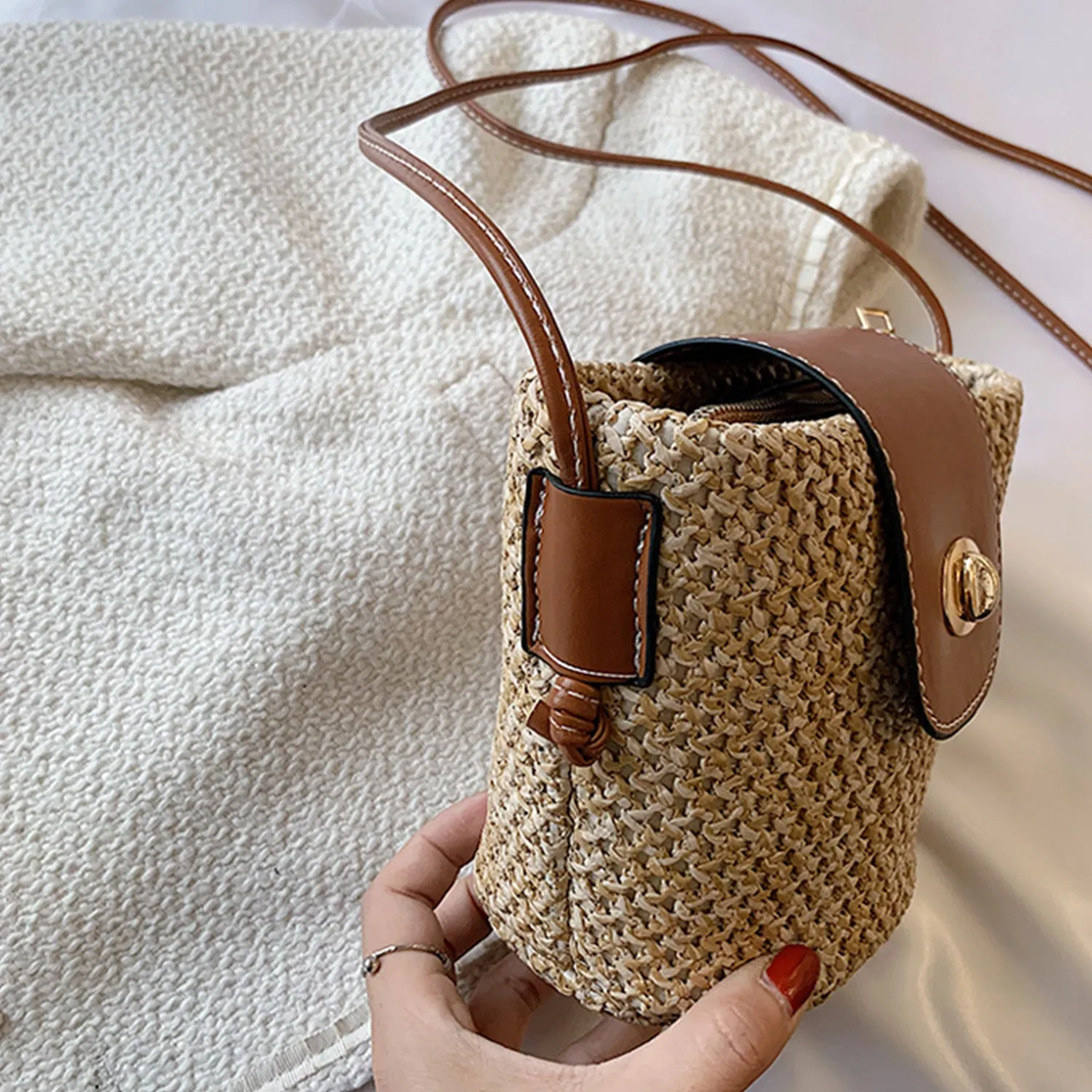 Straw Braided Crossbody Bag sold by Charming Charlie product image thumbnail 4