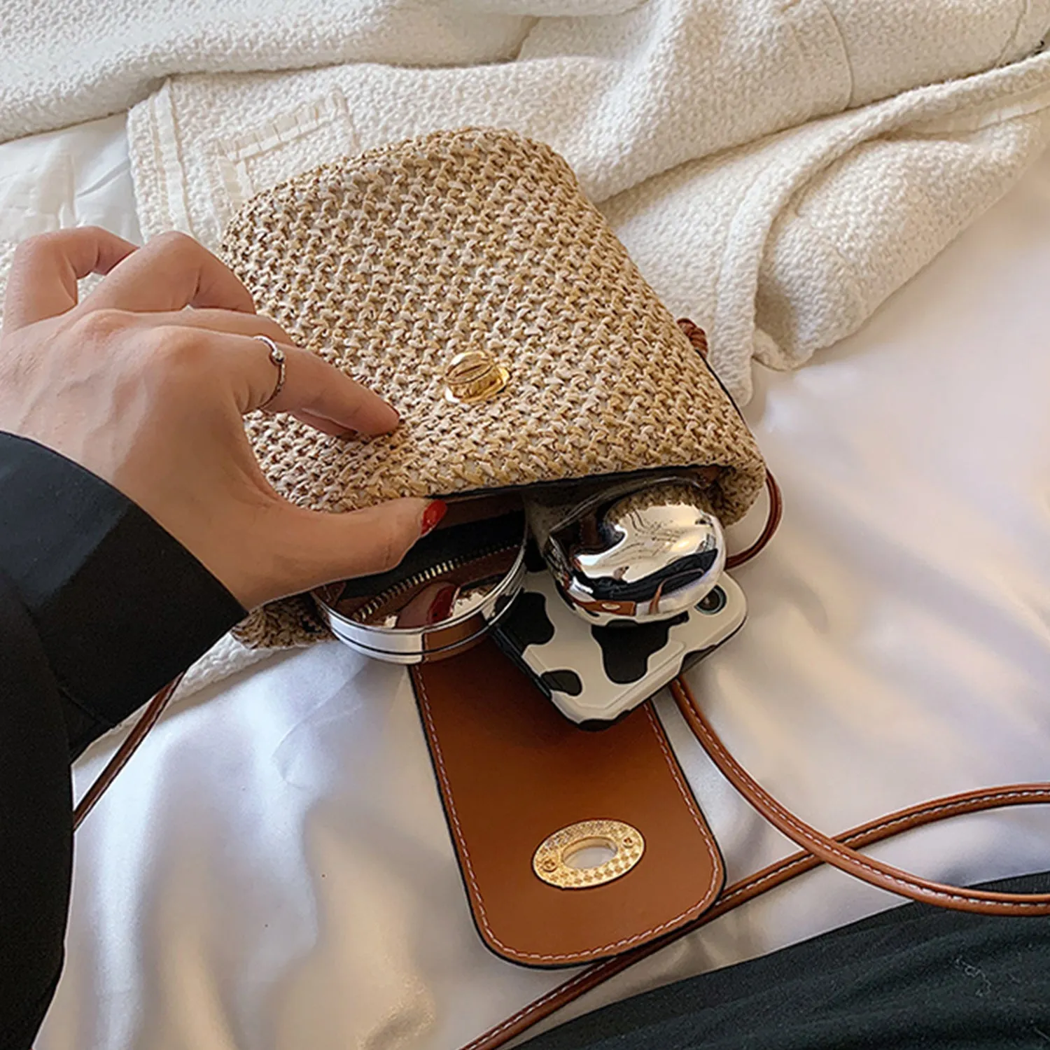 Straw Braided Crossbody Bag sold by Charming Charlie product image thumbnail 5