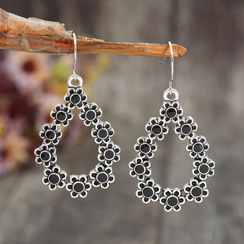 Alloy Flower Teardrop Shape Earrings sold by Charming Charlie
