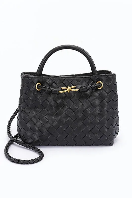 Weaved Faux Leather Convertible Shoulder Bag sold by Charming Charlie product image thumbnail 5