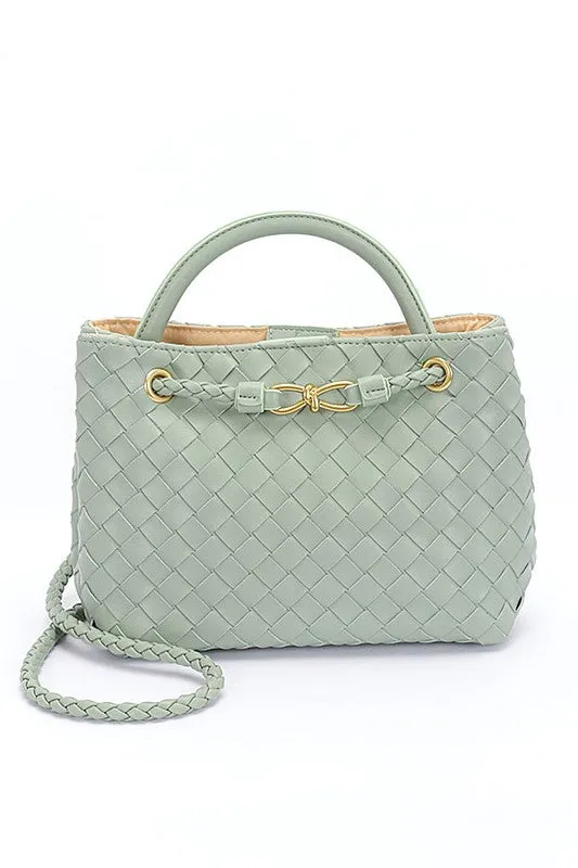 Weaved Faux Leather Convertible Shoulder Bag sold by Charming Charlie product image thumbnail 3