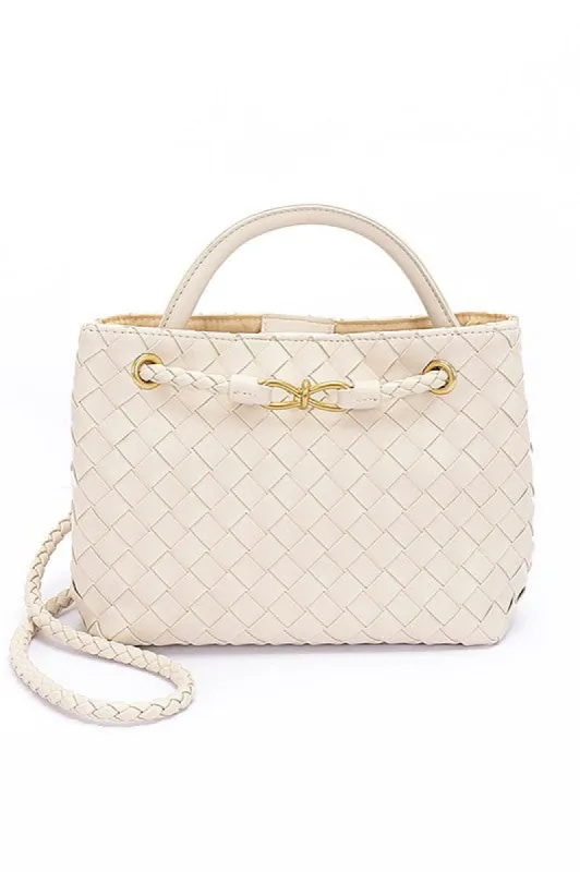 Weaved Faux Leather Convertible Shoulder Bag sold by Charming Charlie
