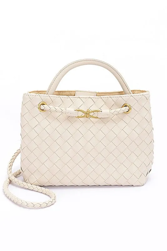 Weaved Faux Leather Convertible Shoulder Bag sold by Charming Charlie